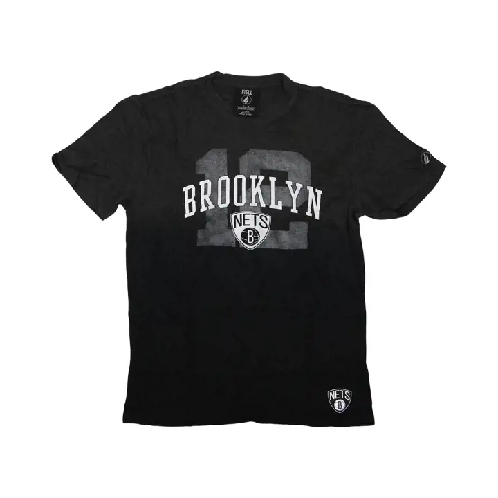 Brooklyn Nets T-SHIRT TEINT PAR IMMERSION EN CAOUTCHOUC EN RELIEF 2018 BLK