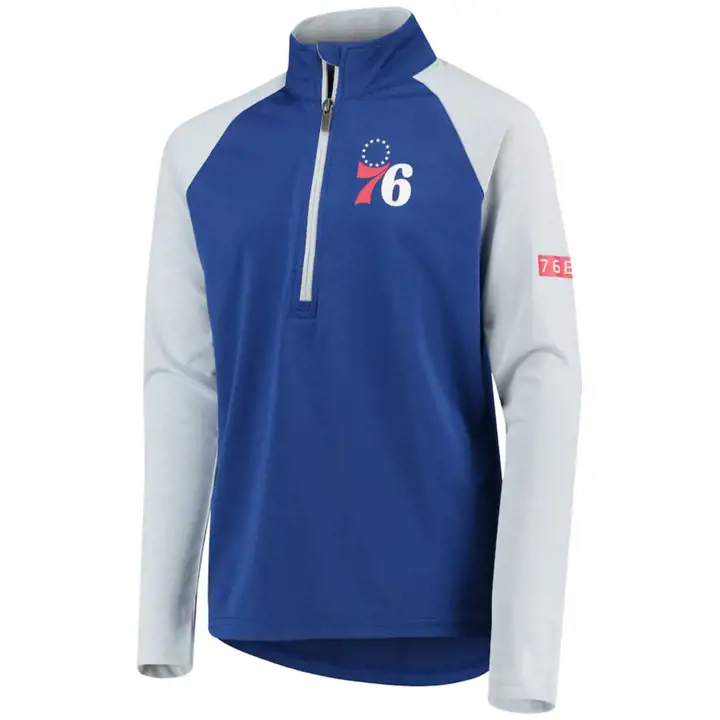 Philadelphia 76ers NBA Jeunesse Destined 1/2 Zip BLEU