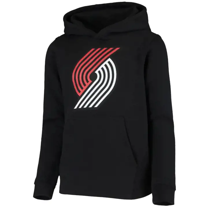 Portland Trail Blazers NBA Sweat à capuche enfant avec logo principal BLK