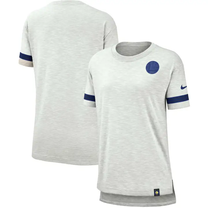 T-shirt Golden State Warriors NBA pour femme à rayures sur les manches