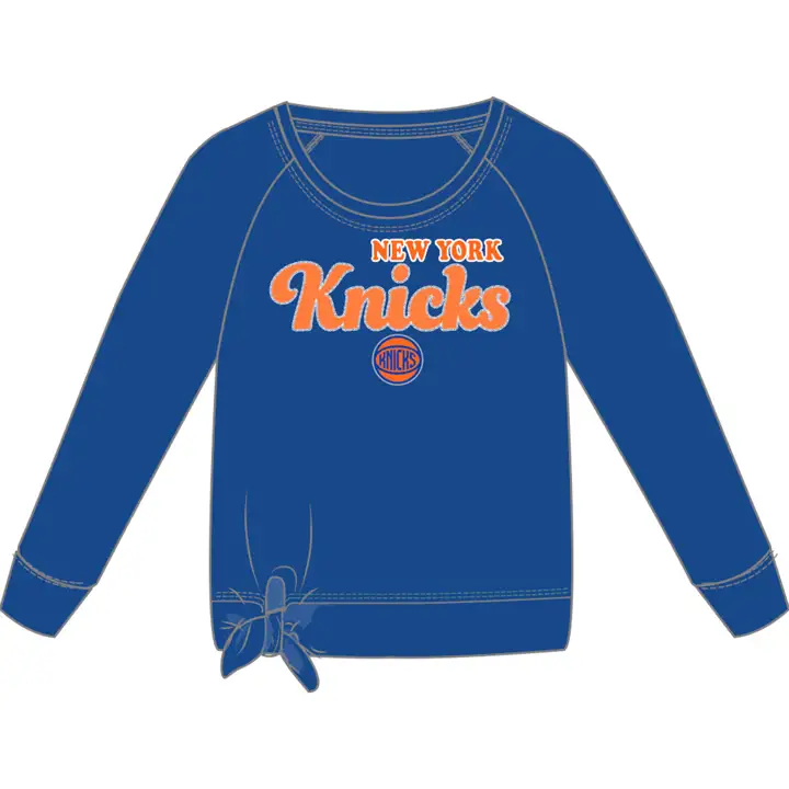 Chandail à col rond en molleton pour filles New York Knicks NBA BLEU