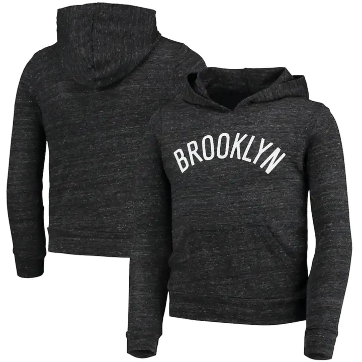 Brooklyn Nets NBA Fille Tricot Mélangé à Capuche Noir