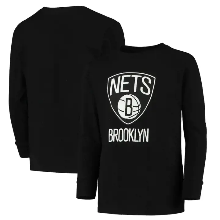 T-shirt à manches longues Brooklyn Nets NBA Youth Primary Logo BLK