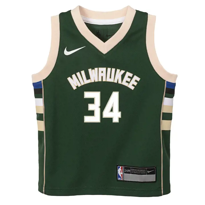 Maillot réplique iconique de nouveau-né Giannis Antetokounmpo des Milwaukee Bucks NBA