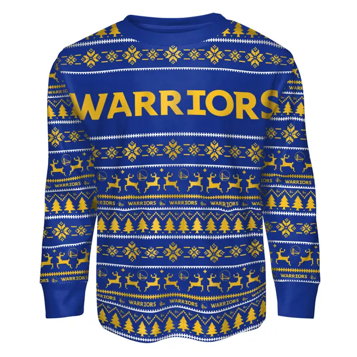 Golden State Warriors ENSEMBLE PYJAMA RAS-DU-COU AVEC LOGO 2019 BLEU