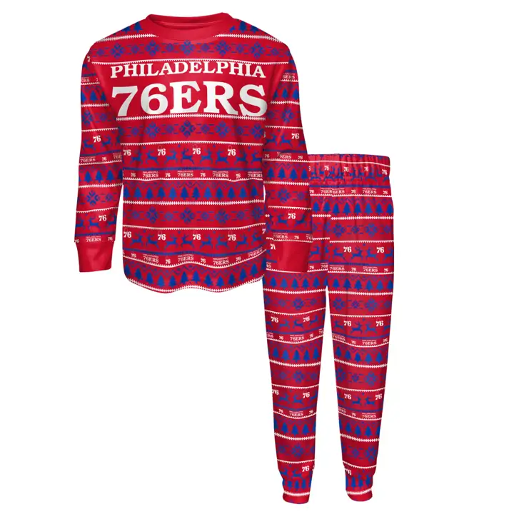 Ensemble de pyjama ras du cou avec logo des Philadelphia 76ers 2019 bleu