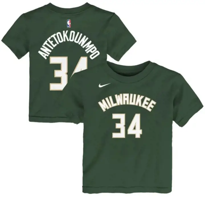T-shirt Giannis Antetokounmpo Milwaukee Bucks NBA Enfant Replica Noms & Numéros