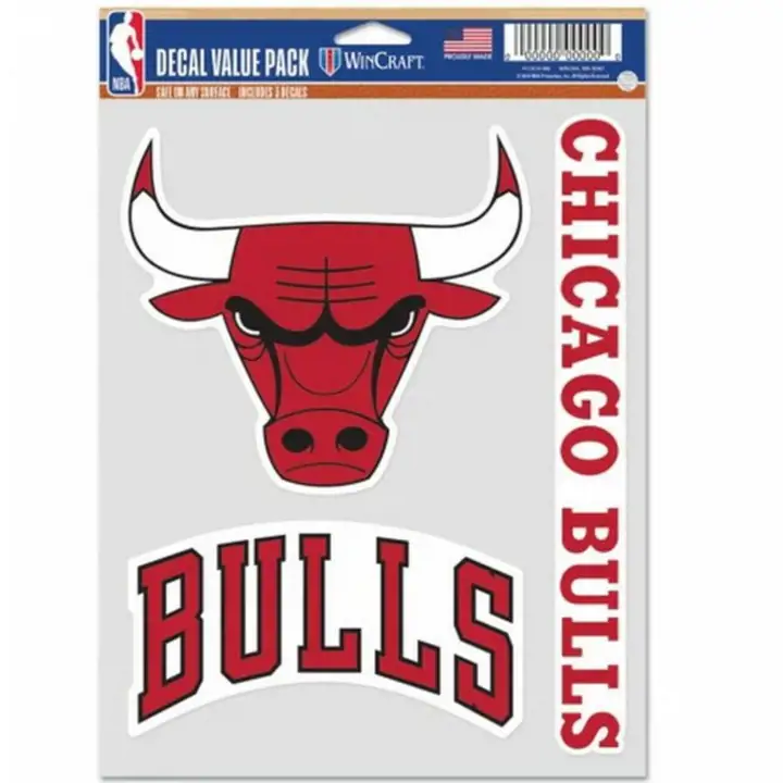 Chicago Bulls 3 autocollants logo AST
