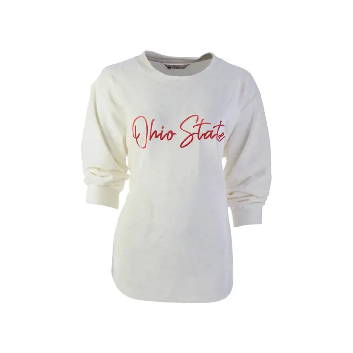 Haut à manches longues en velours côtelé Carly Ohio State Buckeyes NCAA pour femme