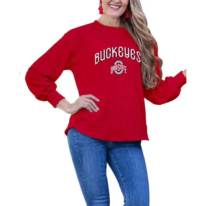 Ohio State Buckeyes NCAA Sweat-shirt Femme Yvette Rouge
