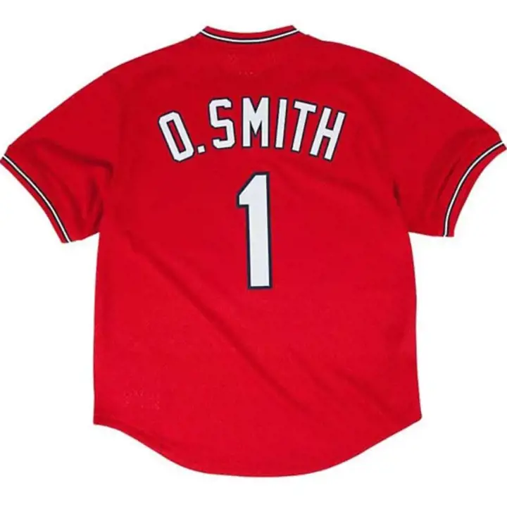 STL CARDS MLB Jeunesse M&N Maillot BP Mesh Auth Ozzie Smith rouge