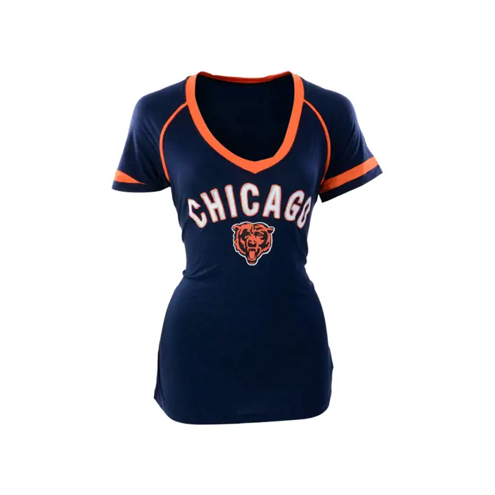 T-shirt rayé NFL Chicago Bears pour femme 21 marine