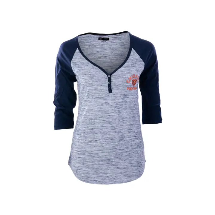 Chicago Bears NFL Femme Espace Teint Manches 3/4 21 marine