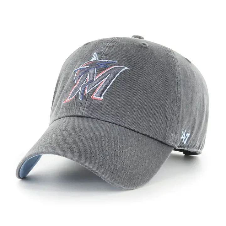 Casquette '47 MLB Pastel Pop Miami Marlins Clean Up charbon de bois