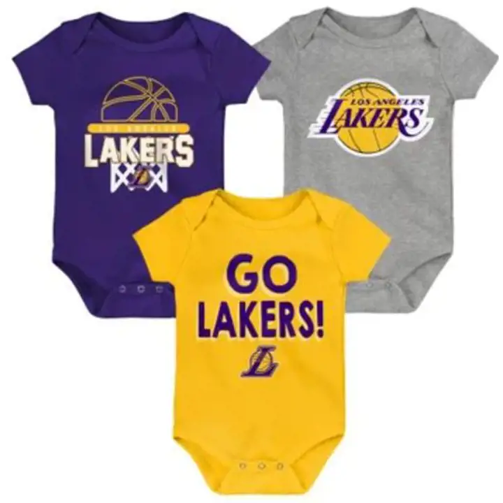 Los Angeles Lakers NBA Grenouillère 3 pièces pour bébé « Born To Win » JAUNE