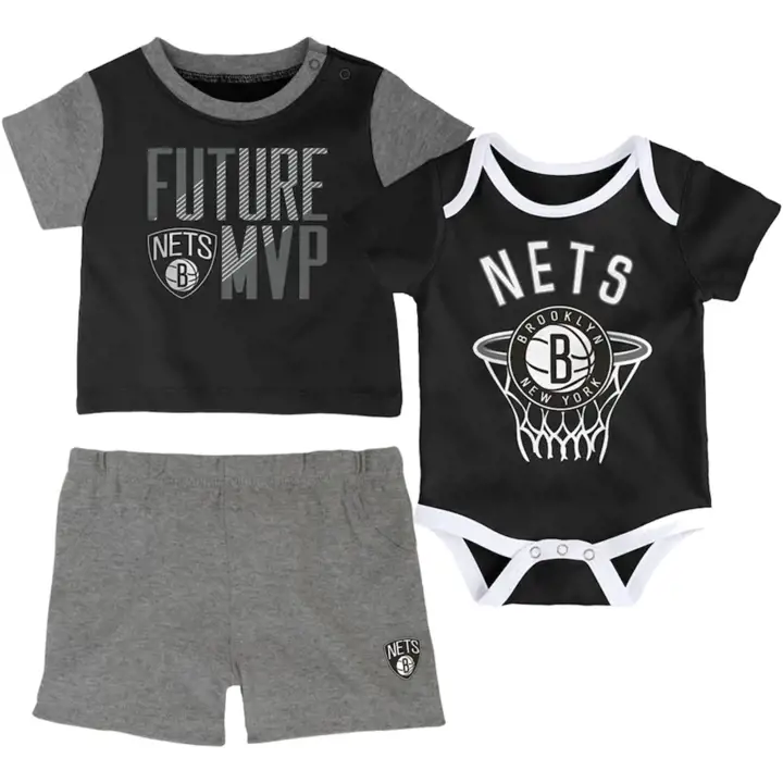 Ensemble 3 pièces Brooklyn Nets NBA pour bébés - Enfant - Performances remarquables - Noir