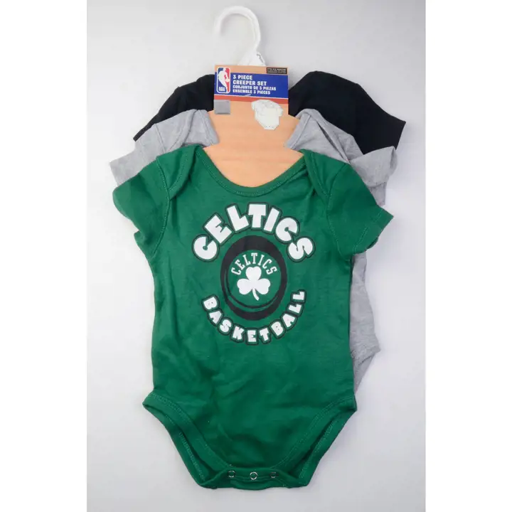 Boston Celtics NBA Lot de 3 grenouillères pour bébé – Vert
