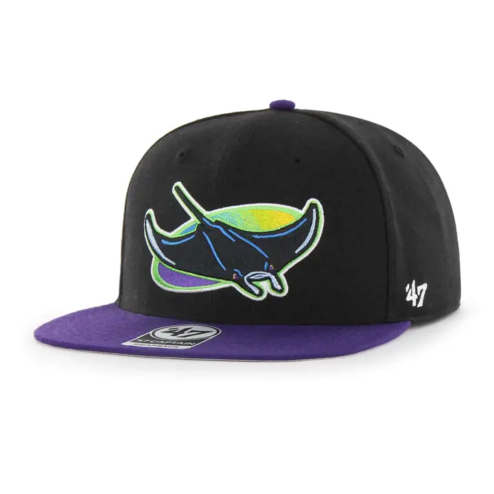 Casquette Captain MLB Coop Sure Shot des Tampa Bay Rays noire/violette/grise