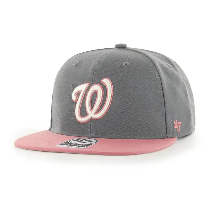 Washington Nationals MLB Charcoal Pastel Captain Charcoal/Re