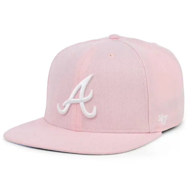 Casquette de baseball Atlanta Braves MLB Captain, couleurs pastel, rose/rose/bleu clair