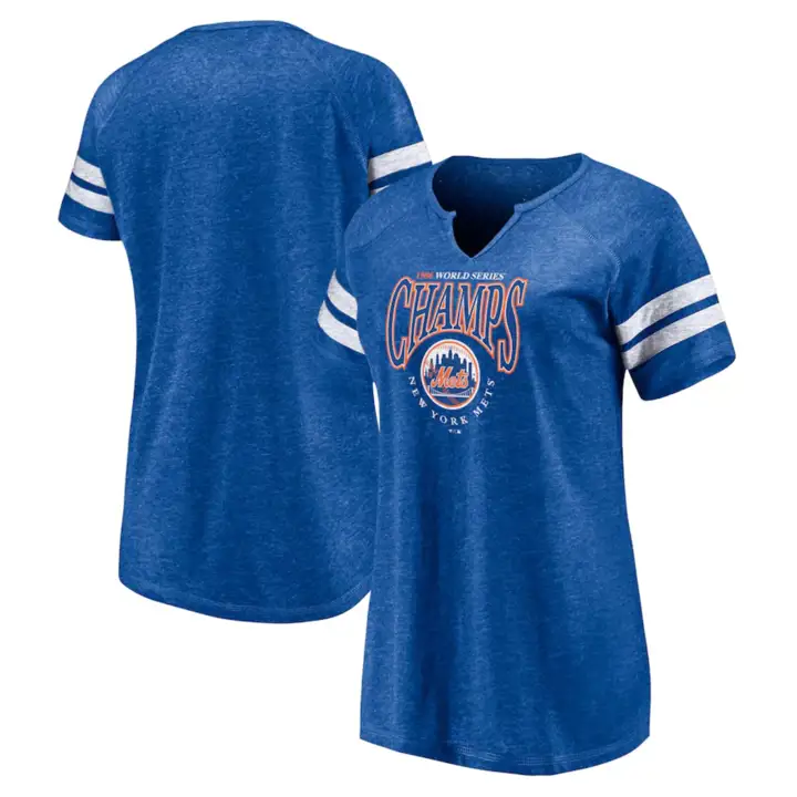 Haut MLB pour femme avec encolure en V New York Mets World Series 86