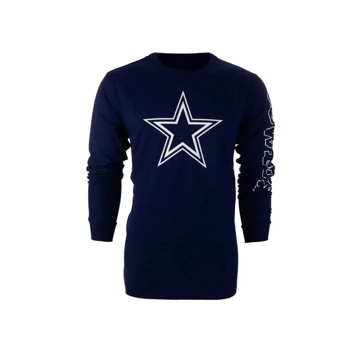 T-Shirt NFL Dallas Cowboys Schaefer manches longues 21 Marine