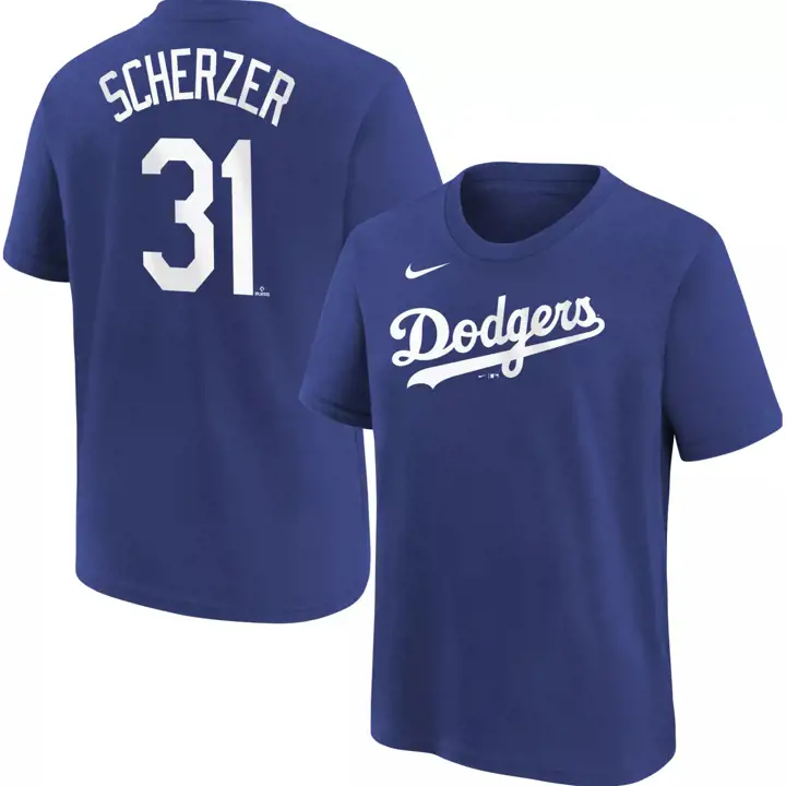 T-shirt joueur DODGERS MLB Nike N&N Max Scherzer rbl