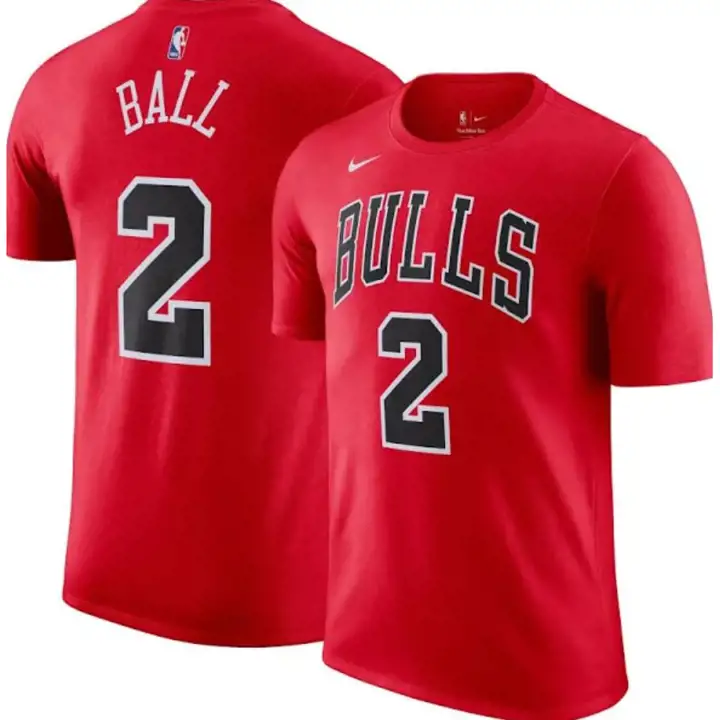 T-SHIRT BULLS NBA ICON JOUEUR Lonzo Ball ROUGE