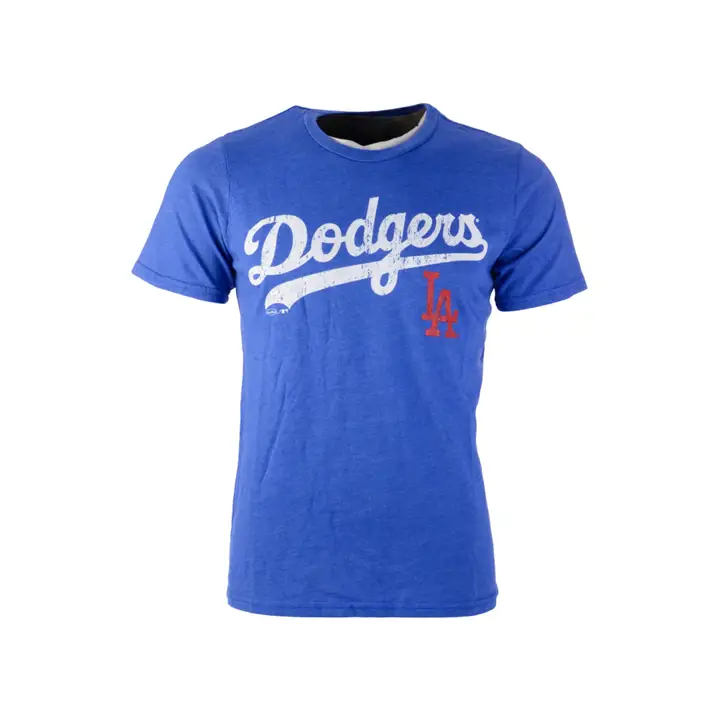 "T-shirt DODGERS MLB Threads tri-mélange chiné ROUGE « LA » RBL"