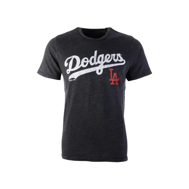 T-shirt tri-mélange chiné rouge "LA" noir DODGERS MLB