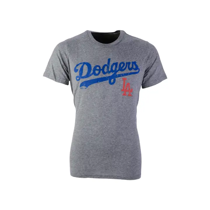 "T-shirt chiné trois fibres DODGERS MLB rouge « LA » GRIS"