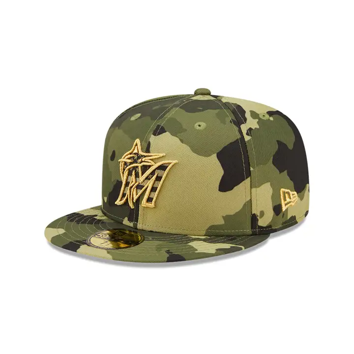 Miami Marlins 2022 MLB Journée des Forces Armées 59fifty camouflage