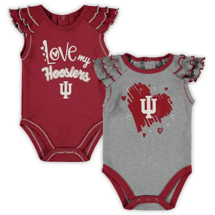 Grenouillère 2 pièces Touch Down Indiana Hoosiers NCAA pour nouveau-né fille C