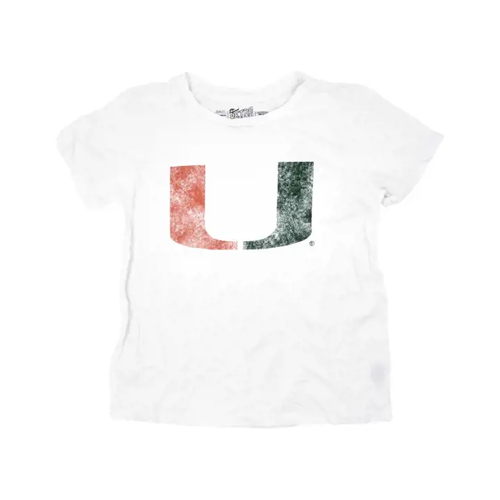 T-shirt vintage femme NCAA Miami Hurricanes BLANC