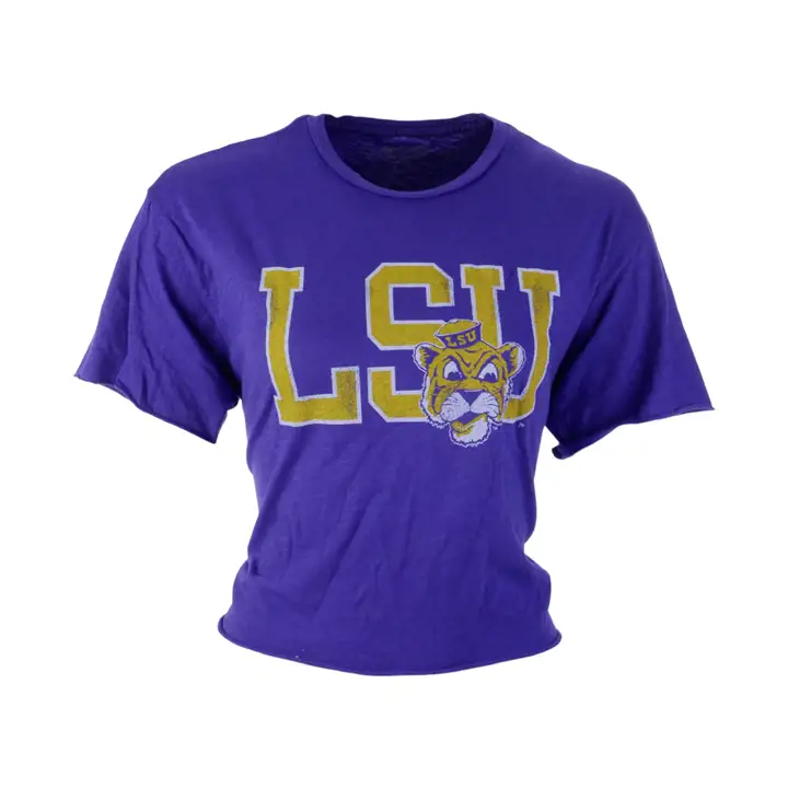 T-shirt court « Boyfriend » femme L.S.U. NCAA violet
