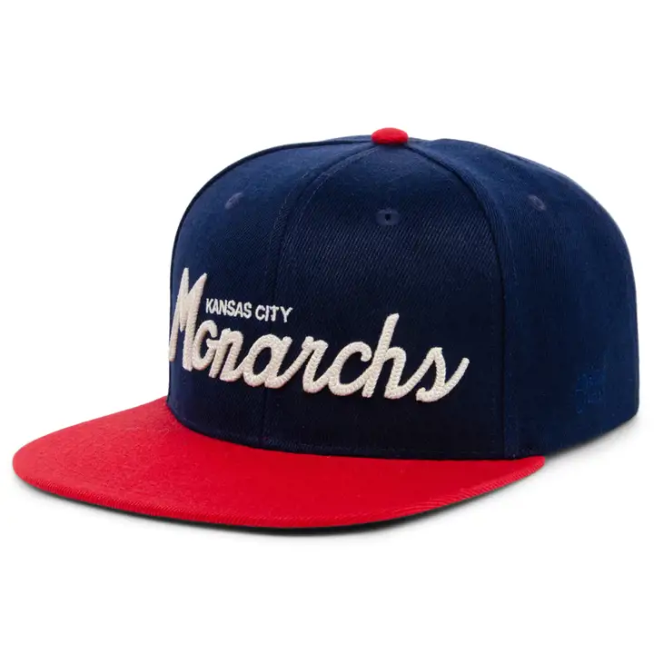 Casquette snapback Kansas City Monarchs NLB Script bleu marine/rouge/vert
