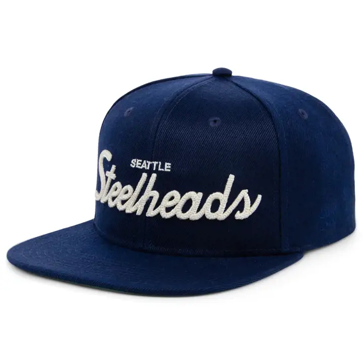 Seattle Steelheads NLB Script Casquette Snapback Bleu marine/Bleu marine/Vert