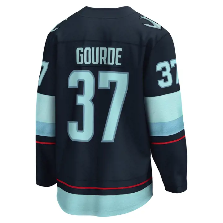Maillot de joueur NHL Breakaway Yanni Gourde des Kraken de Seattle, BLEU MARINE