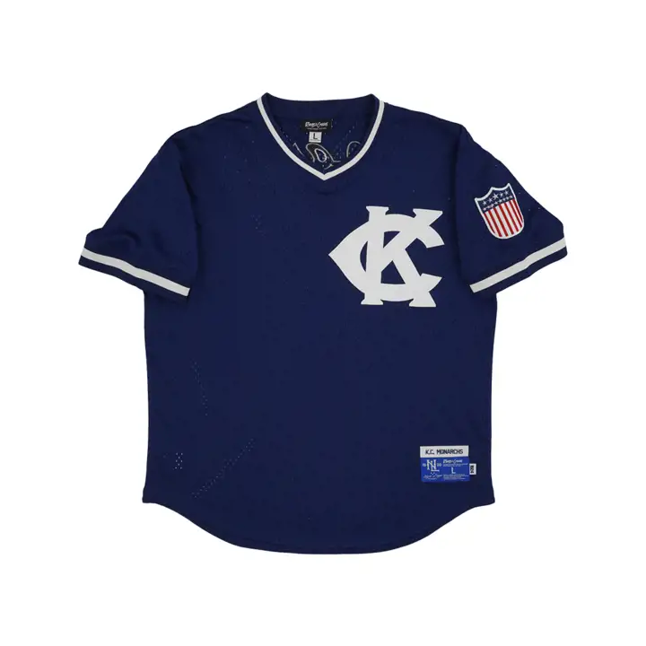 Maillot en mesh à col en V replica des Monarchs de Kansas City (Ligue Nationale), coloris marine