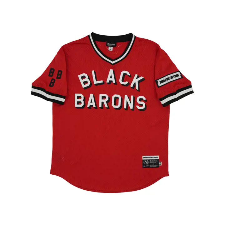 Maillot en maille col en V réplique BIRMINGHAM BLACK BARONS NL Rouge