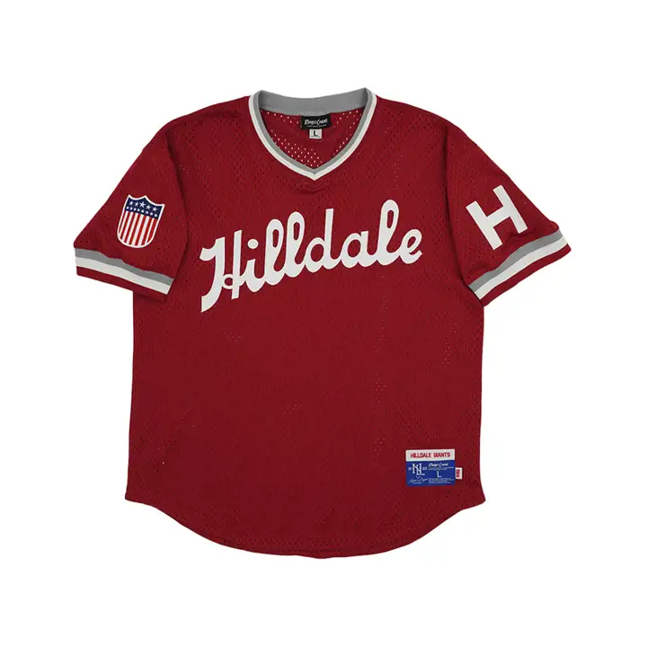Maillot en maille col en V réplique NL Hilldale Giants rouge