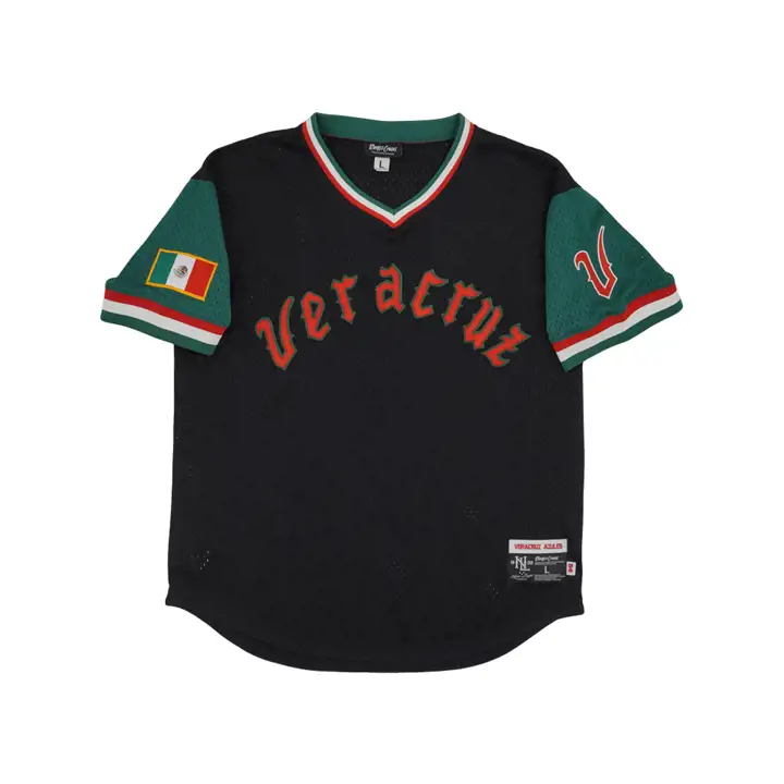 Maillot en maille col en V réplique Veracruz Azules NL noir/vert