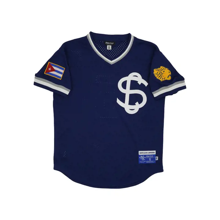 Maillot en maille à col en V réplique des Santa Clara Leopardos NL - Bleu marine
