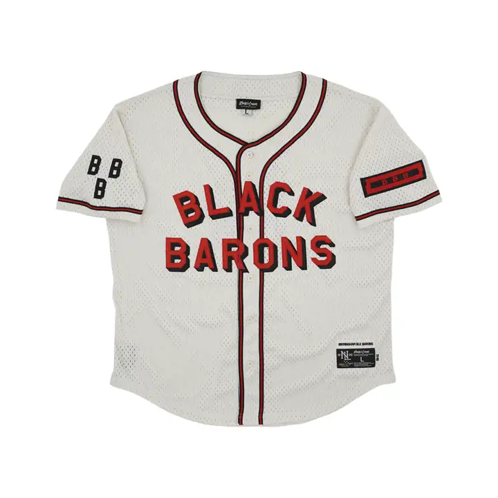 Maillot BIRMINGHAM BLACK BARONS NL en maille réplique boutonnée I