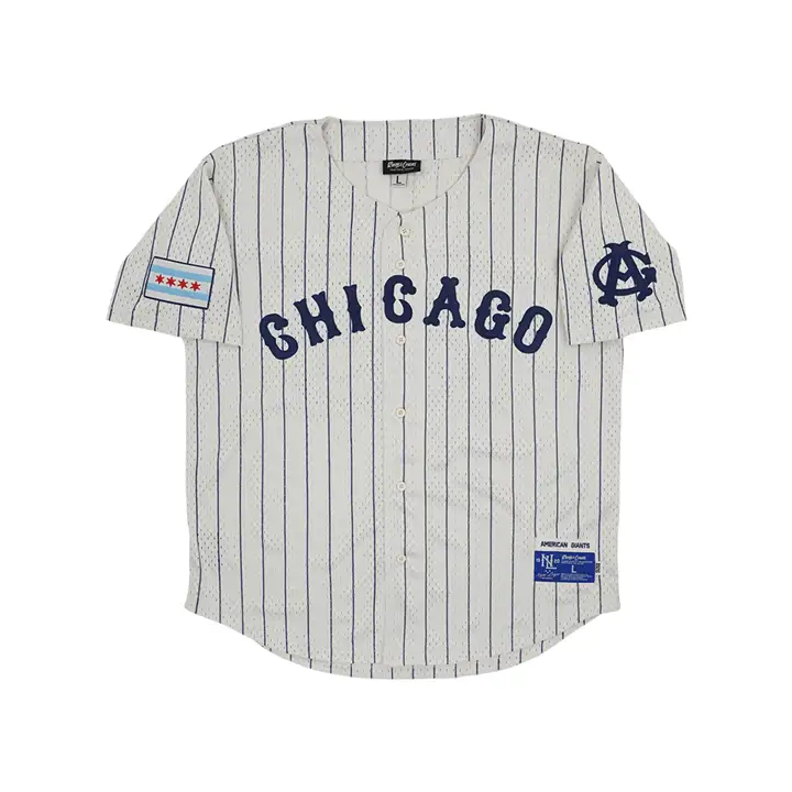 Chicago American Giants NL Réplique Maillot en Maille Boutonné I