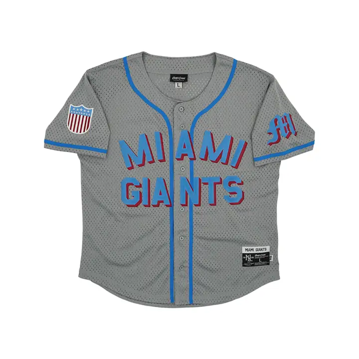Maillot noir réplique NL Miami Giants en mesh boutonné