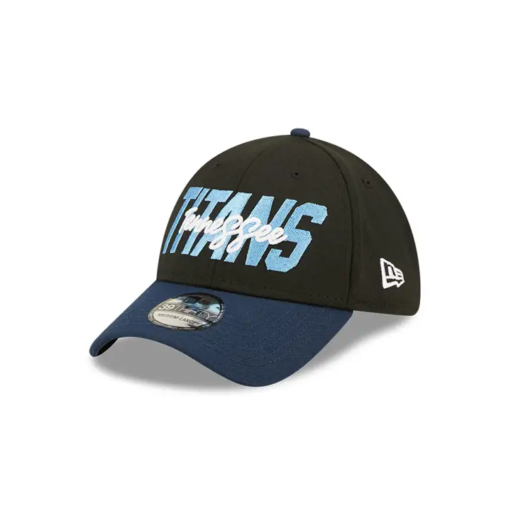 Tennessee Titans Casquette NFL Draft 39THIRTY Noir/Bleu Marine