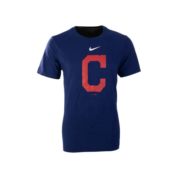 "T-shirt Cleveland Indians MLB Swoosh Wordmark \"C\" BLEU MARINE"