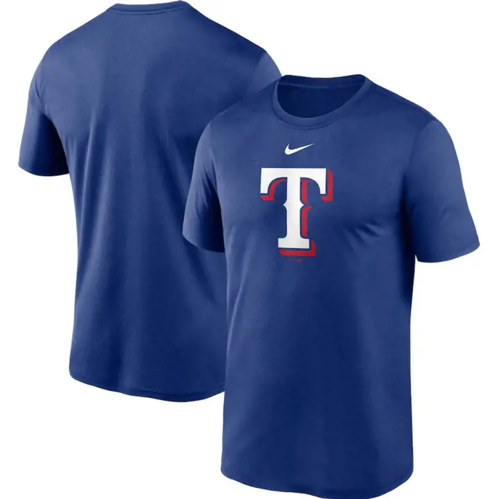 "T-shirt à logo virgule MLB des Texas Rangers « T » RBL"