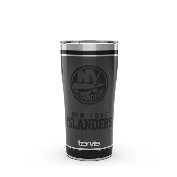 New York Islanders - Gobelet isotherme en acier inoxydable noir mat de 20 oz de la LNH